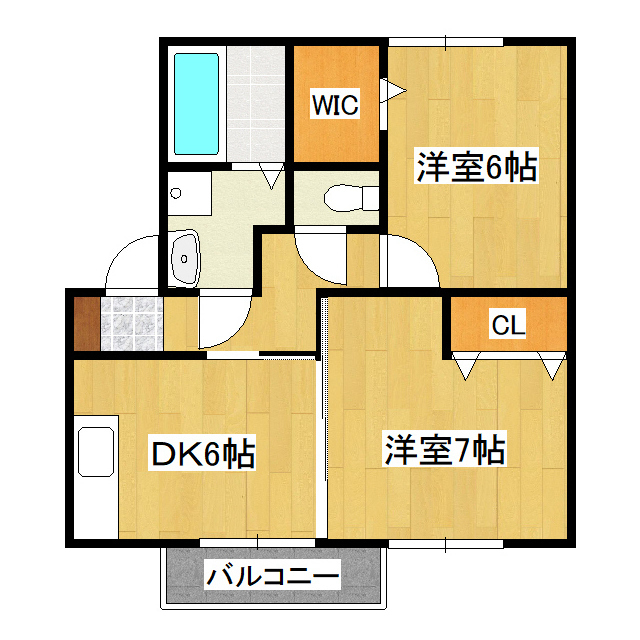 つくばみらい市陽光台のアパートの間取り