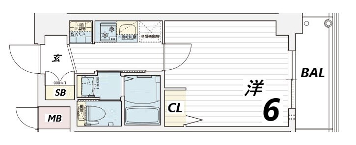 神戸市灘区灘北通のマンションの間取り