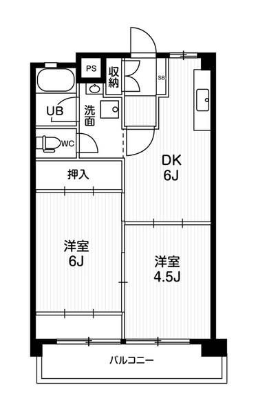 各務原市那加東新町のマンションの間取り