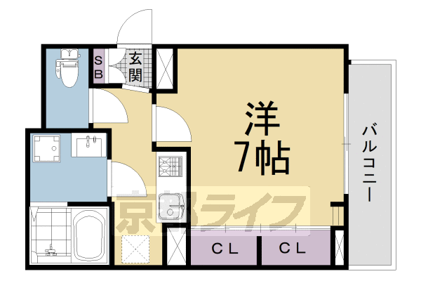 京都市南区上鳥羽南中ノ坪町のアパートの間取り