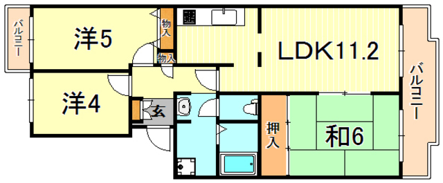 阪神打出浜マンションの間取り