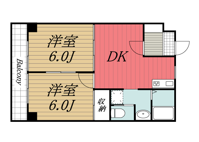 【東金市東岩崎のアパートの間取り】