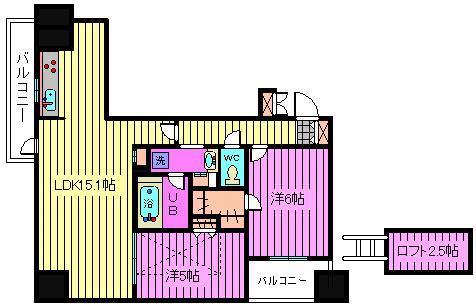 さいたま市大宮区仲町のマンションの間取り