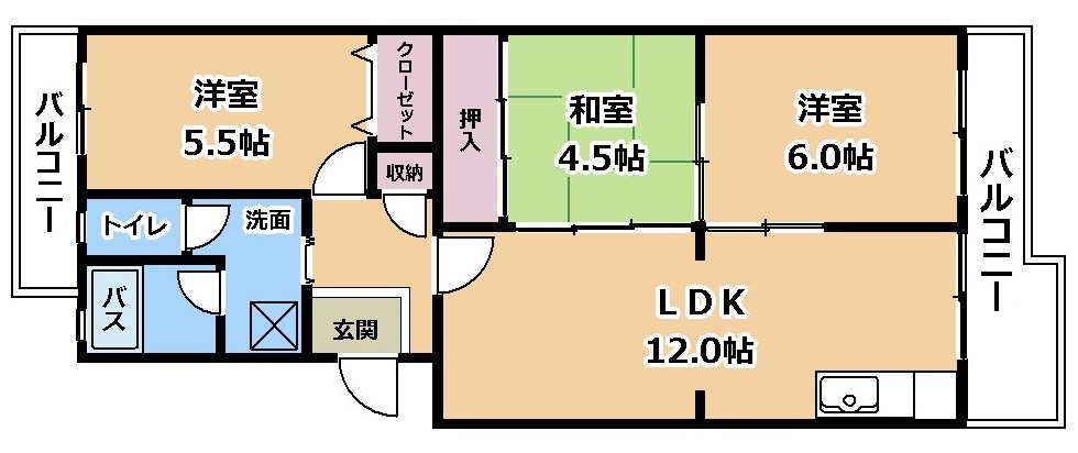 チュリス石山の間取り