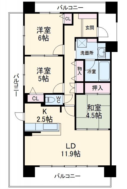 名古屋市北区志賀南通のマンションの間取り