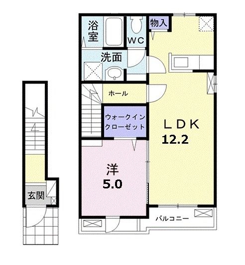 【熊谷市原島のアパートの間取り】