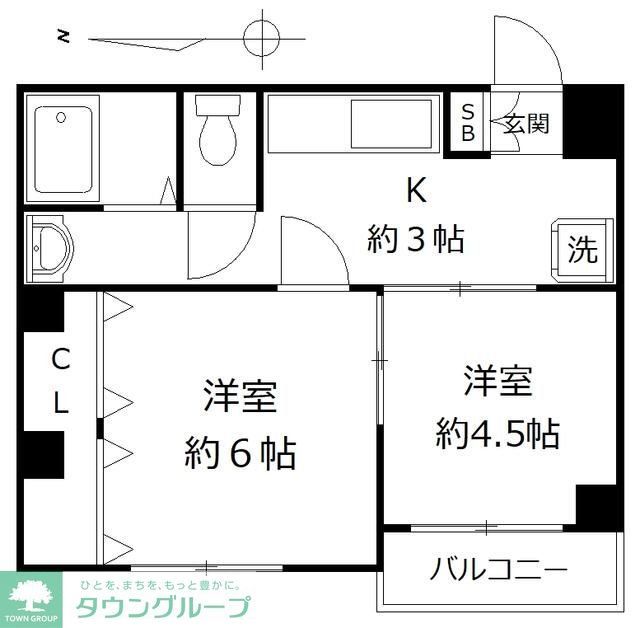 世田谷区若林のマンションの間取り