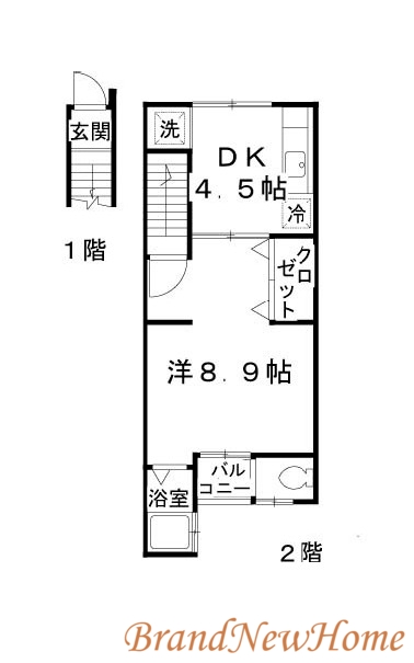 【堺市堺区百舌鳥夕雲町のアパートの間取り】