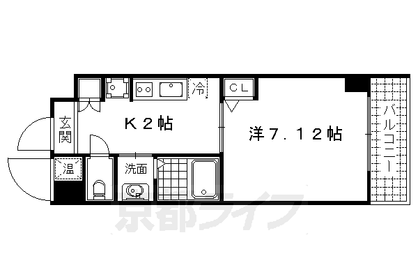 京都市右京区太秦松本町のマンションの間取り