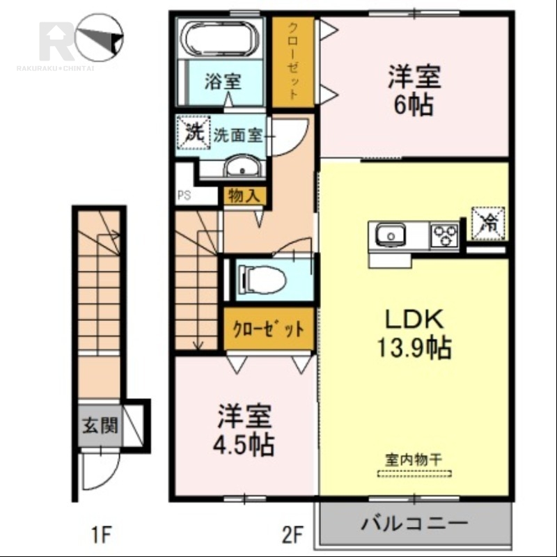 枚方市村野東町のアパートの間取り