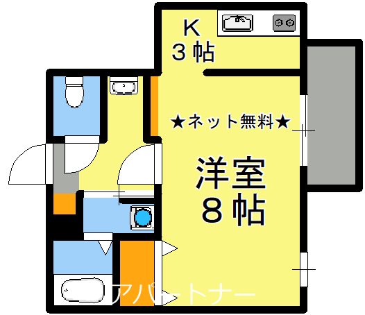 鹿児島市下荒田のマンションの間取り