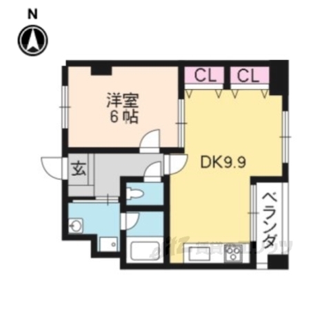 京都市右京区西院三蔵町のマンションの間取り