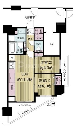 足立区千住寿町のマンションの間取り