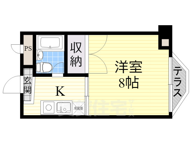 大津市萱野浦のマンションの間取り