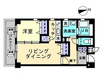 高松市旅篭町のマンションの間取り