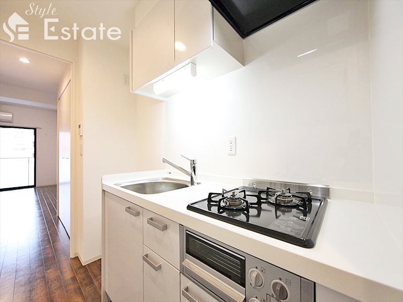 キッチン　システムキッチン　2口コンロ＆グリル付き