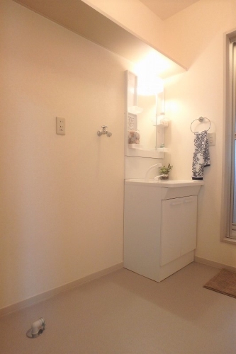 洗面設備　別系統のお部屋になります。現状を優先します。