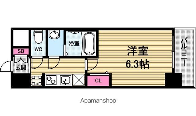 プレサンス谷町九丁目ディセオの間取り写真