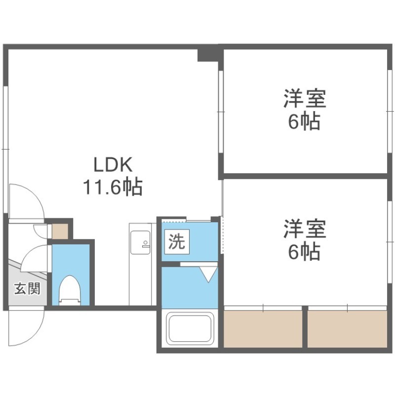 2LDK Apartment in Sapporo, Hokkaido — photo 2 of 3