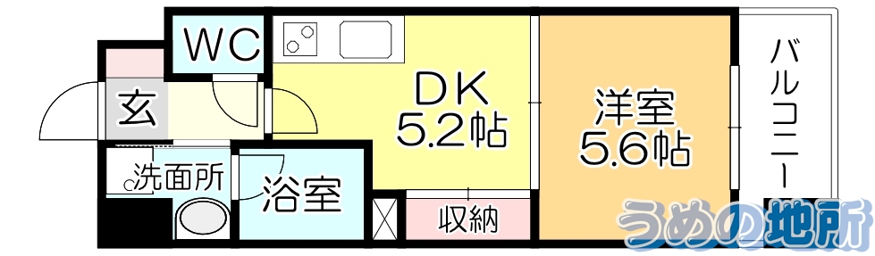 西鉄天神大牟田線 西鉄久留米駅 徒歩12分 15階建 築17年の間取り写真