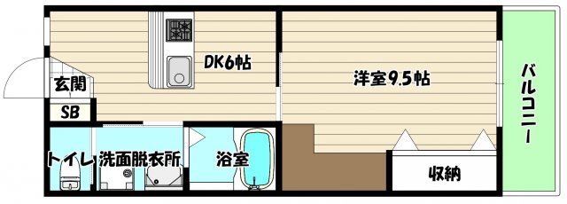 地下鉄御堂筋線 西中島南方駅 徒歩8分 9階建 築21年の間取り写真