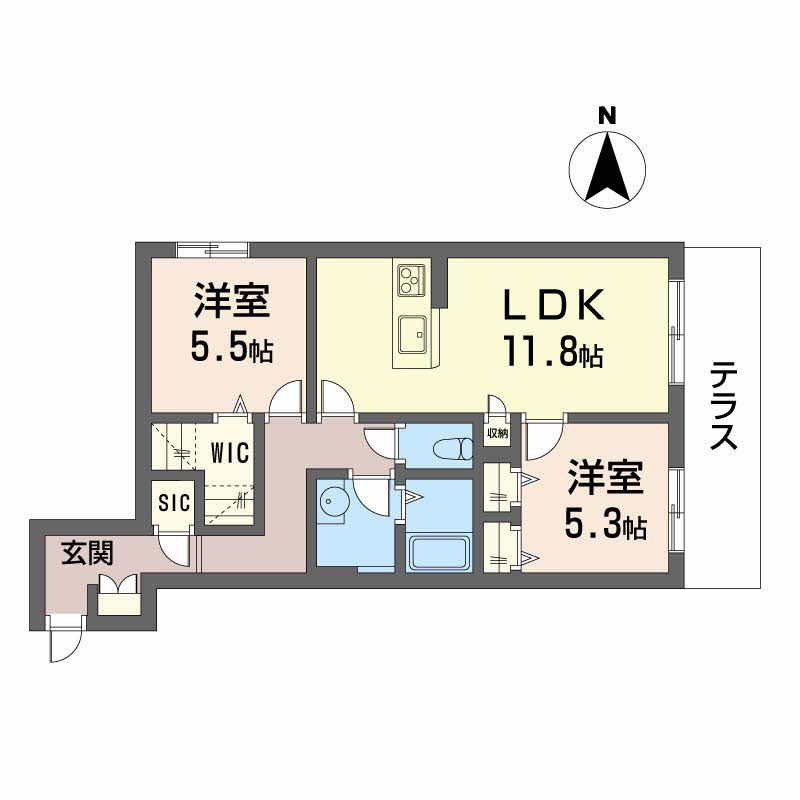 シャーメゾンシャルム磯上の間取り写真