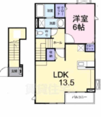 南海泉北線 和泉中央駅 徒歩18分 2階建 築19年の間取り写真