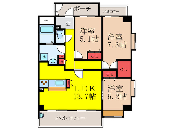 ブランドール南茨木の間取り写真