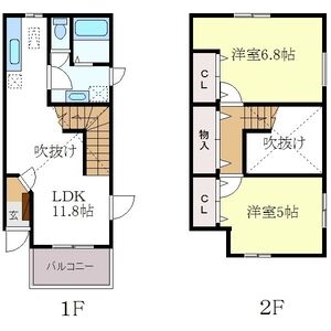 ゆとりーとライン 川村駅 徒歩3分 2階建 築24年の間取り写真