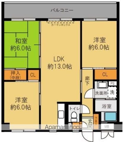 ＪＲ博多南線 博多南駅 徒歩21分 4階建 築43年の間取り写真