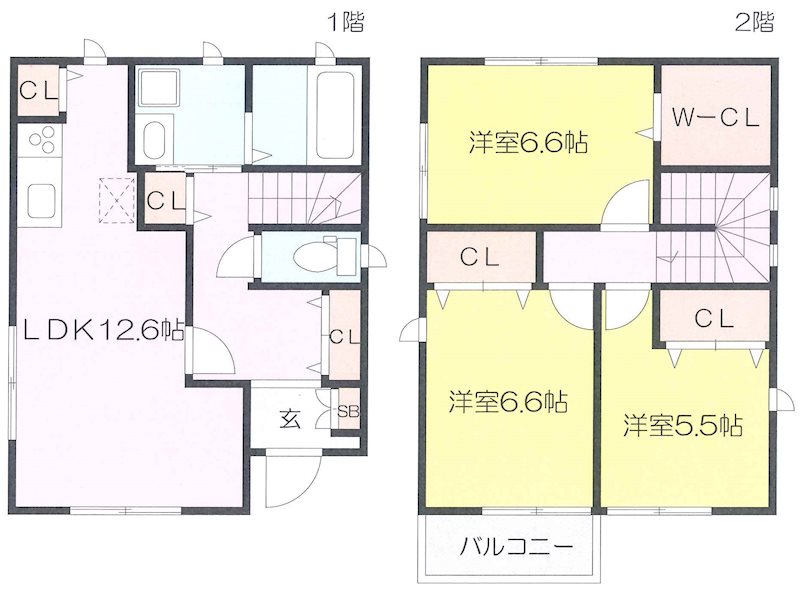 中丸子戸建て賃貸の間取り写真