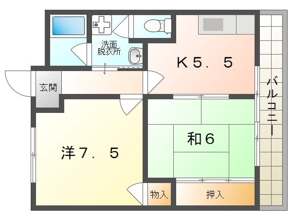 大西マンションの間取り