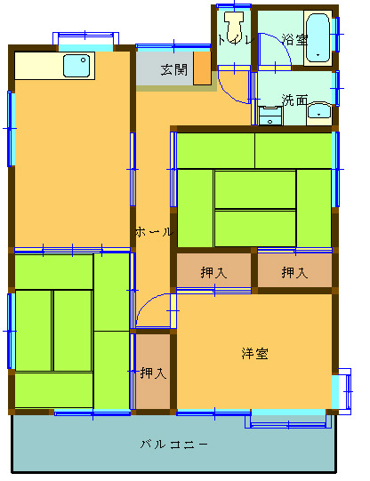 松湖貸住宅一戸建の間取り写真