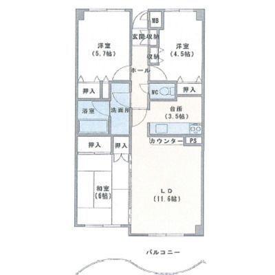 【函館市田家町のマンションの間取り】