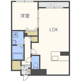 札幌市中央区南六条西のマンションの間取り