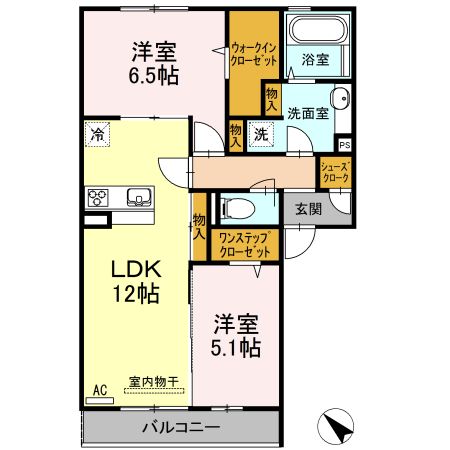 川崎市川崎区四谷上町のアパートの間取り