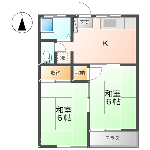 伊達市保原町のアパートの間取り