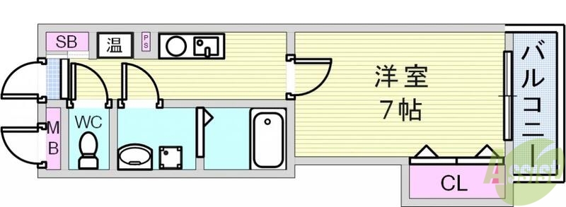 神戸市兵庫区入江通のマンションの間取り