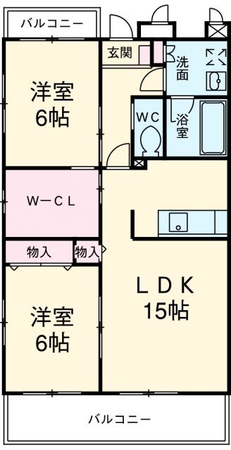 掛川市長谷のマンションの間取り