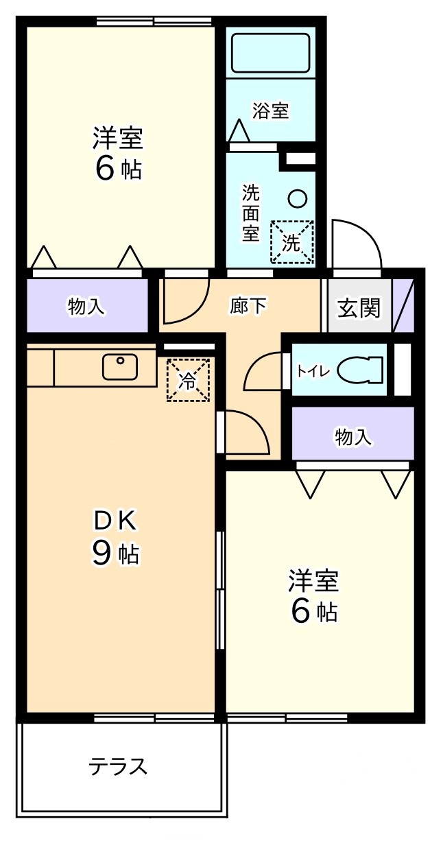 甲府市上今井町のアパートの間取り