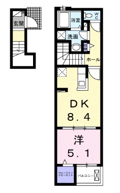 姫路市名古山町のアパートの間取り