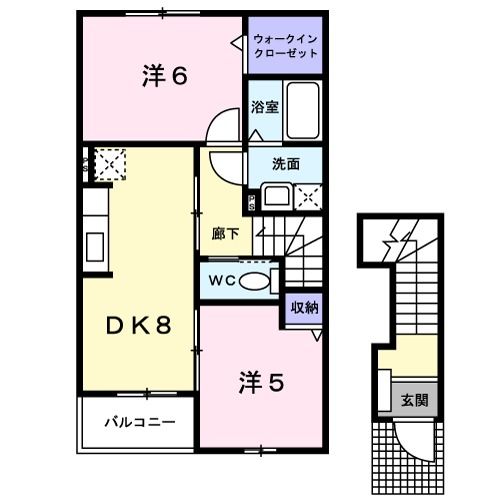 坂井市春江町正善のアパートの間取り