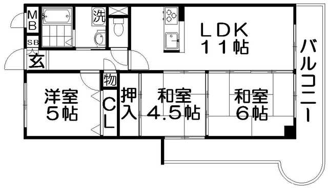 枚方パークハイツの間取り