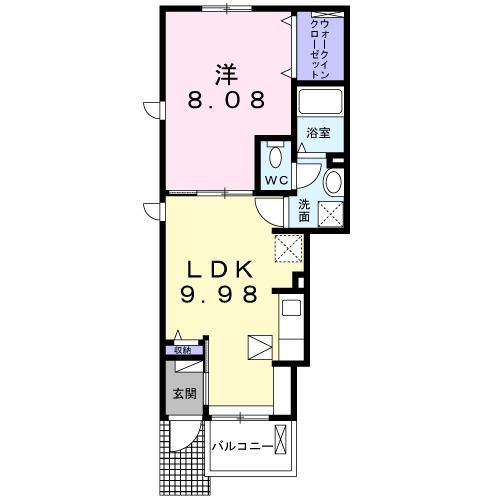 【知多市清水が丘のアパートの間取り】