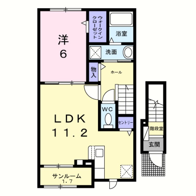 【泉佐野市羽倉崎上町のアパートの間取り】