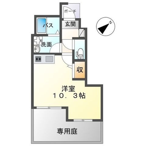 鹿児島市東谷山のアパートの間取り