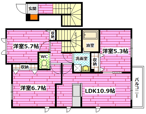 安芸郡府中町石井城のアパートの間取り