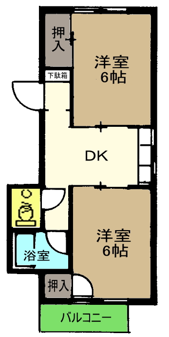 岡田ハイツの間取り