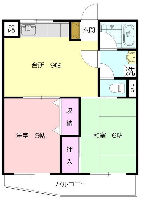 【横浜市青葉区柿の木台のマンションの間取り】