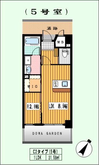 福岡市西区周船寺のマンションの間取り